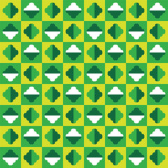 Geometric Flat Rounded Clover Shape Seamless Pattern Background Illustration