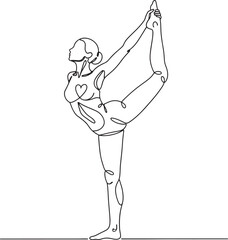 Abstract human body posture, continuous line art style