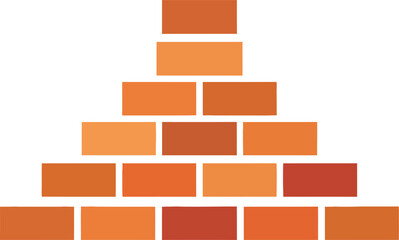 Stack of red construction bricks vector, bricks building a tower vector, bricks vector illustration
