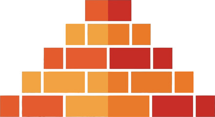 Stack of red construction bricks vector, bricks building a tower vector, bricks vector illustration