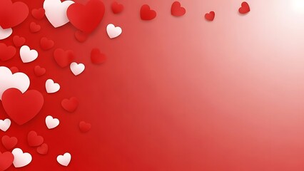 Valentine's day background with red and white hearts for love and romance