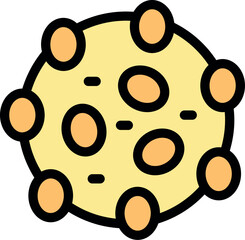 Cartoon moon with craters showing lunar surface in space, universe exploration and astronomy science concept © ylivdesign