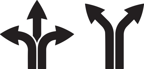 Black arrows pointing in various directions illustration of choices and decision making