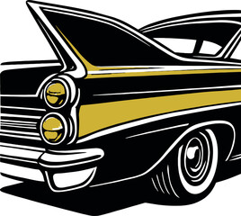 Classic Car Vector Vintage Muscle Retro Auto Art