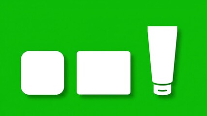 Green background with white square graphic element animation - Powered by Adobe