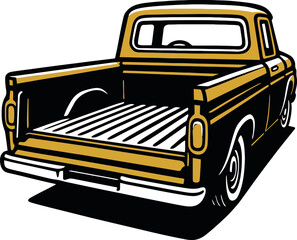 Vintage Pickup Truck Vector Classic Retro Car Art