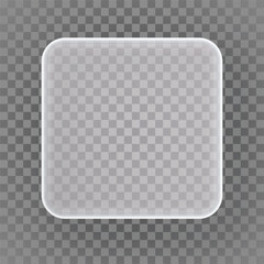 Glassmorphism square shape UI design element isolated on transparent background. Frosted glass shapes for web, app, banner, and social media design projects