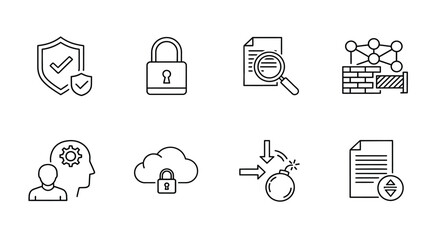 Essential security icons for data protection Vector