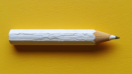 Worn pencil on yellow background, close-up shot