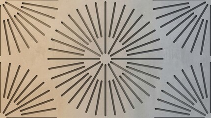 Seamless abstract architectural wall pattern with radial slot cutouts spreading from center points