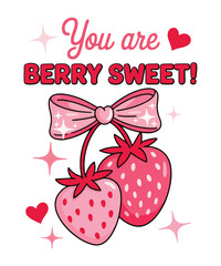 Cute Strawberry Valentine Love Design