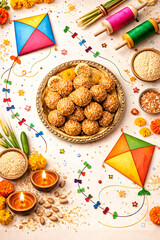 Fototapeta premium Homemade Tilgul Ladoo For Makar Sankranti Celebration
