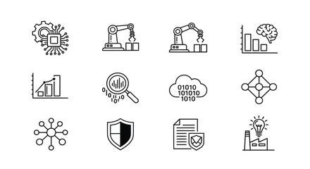 Fototapeta premium Various icons representing technology and industry Vector