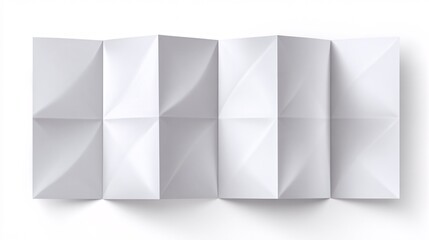 White abstract geometric paper shapes arranged in minimalist pattern