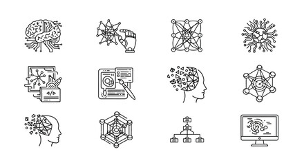 Obraz premium Abstract illustrations of technology and thought Vector