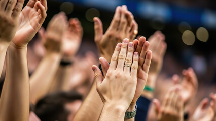 Hands clapping in appreciation and support, creating a wave of applause