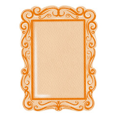 Elegant Decorative square Frame Vintage Ornate orange Frame. Orange Border Vintage Frame.