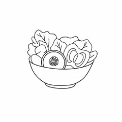Mixed vegetable salad bowl vector