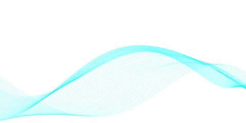 Minimal abstract white background with flowing thin blue wave lines creating smooth motion, fluid rhythm, and an elegant modern technology sound frequency vector pattern