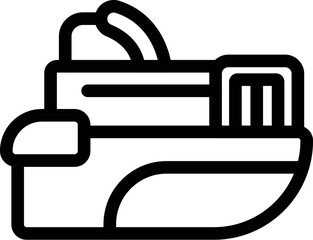 Pontoon boat offering relaxing cruises, featuring comfortable seating, a steering wheel, and safety railing, perfect for enjoying a day on the water © ylivdesign