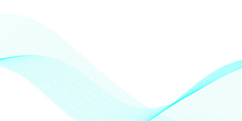 Abstract smooth transparent blue wave element on white background, featuring flowing curved motion lines that resemble smoky movement and modern technology sound patterns