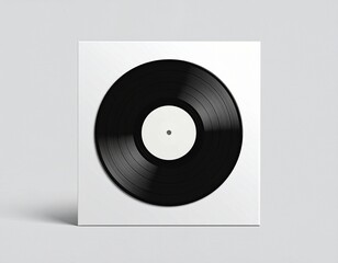 Vinyl Record Mockup in White Album Cover