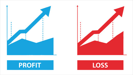 Financial profit and loss graph charts vector set.eps