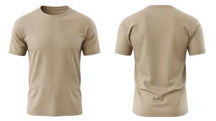 Beige short sleeve t shirt front and back t-shirt clothing