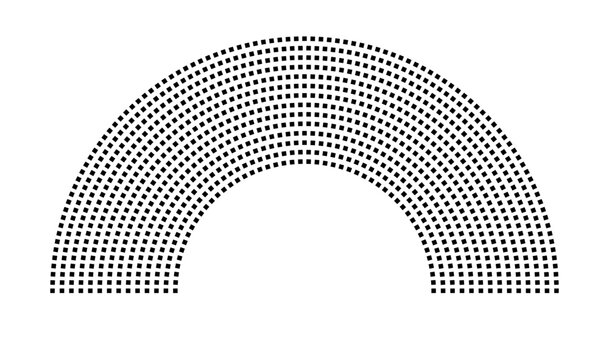 Hemicycle 1030 seats - 14 rows, 1030 places, 1030 students, 1030 listeners.