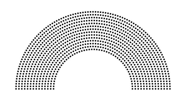 Hemicycle 1027 seats - 14 rows