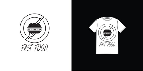 Vector fast food t-shirt design Fully Editable High Quality