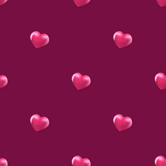 Valentines day square banner background. 14 February backdrop. vector hearts seamless pattern background with red layout. Beautiful cute wrapping paper design template with seamless red hearts.