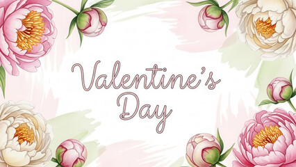 Watercolor Floral Bouquet Design for Valentine Day Celebration