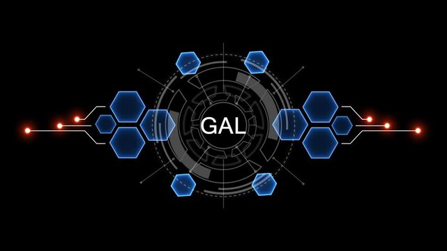 Internet, business, Technology and network concept. GAL Software concept as an innovation. Virtual button on black background. 4k video