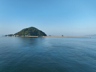 愛媛県松山市　早朝の鹿島の風景