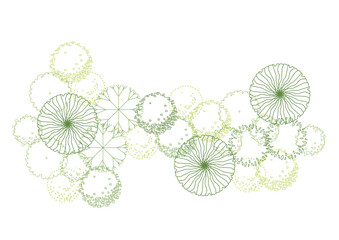 architecture drawing plant tree top view plan greenery vegetation vector. design nature architectural landscape set element illustration bush garden flora sapling minimal. architect isolated.