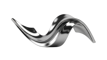 Abstract Metallic Wave Sculpture