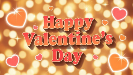 Happy Valentine Day Celebration with Hearts and Festive Background
