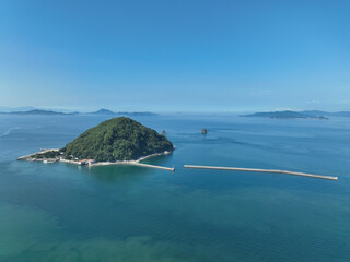 愛媛県松山市　早朝の鹿島の風景