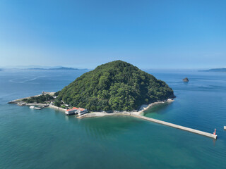 愛媛県松山市　早朝の鹿島の風景