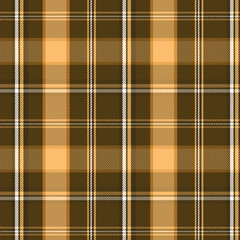 Seamless Brown Tan Black Tartan Plaid Pattern for Fabric Background