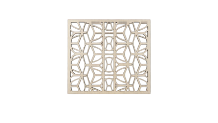 Geometric Pattern Screen Divider, Abstract Wood Panel, Interior Design Element