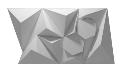 Abstract White Geometric Sculpture with Hexagonal Shapes