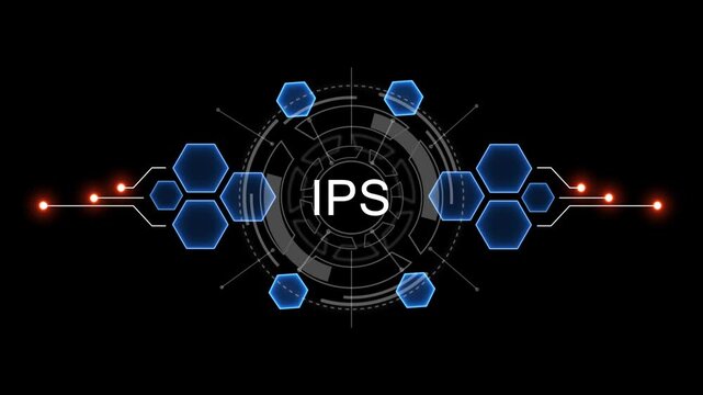 Internet, business, Technology and network concept. IPS Software concept as an innovation. Virtual button on black background. 4k video