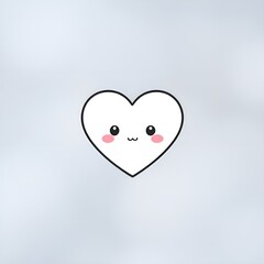 Cute smiling heart character illustration on a soft background. Playful Valentine&rsquo;s Day design for cards, stickers, and romantic messages.