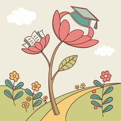 Graduation celebration in nature