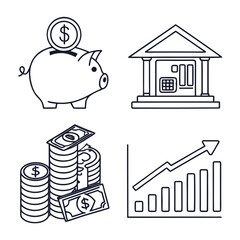 Financial growth and investment icons