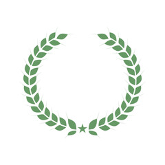 Laurel wreath vector. Simple Laurel foliate illustrations