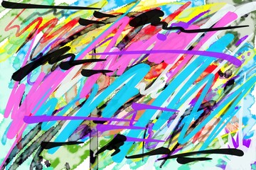 Abstract​ background​ colorful​ brush​ strokes​ style​