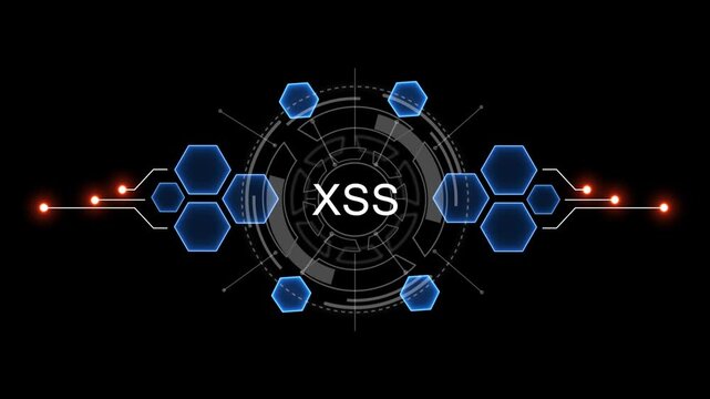 Internet, business, Technology and network concept. XSS Software concept as an innovation. Virtual button on black background. 4k video